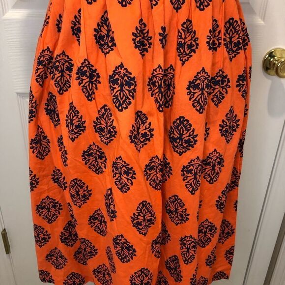 Old Navy orange blue strapless midi dress size 2 - Picture 2 of 10